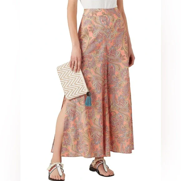 TIGERLILY Sisandia Paisley High Waisted Split Wide Leg Pants NWT - Picture 2 of 16